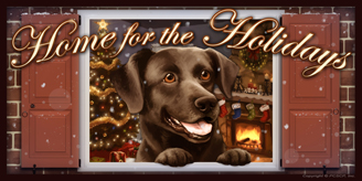 Black Lab 2_Home for the Holidays sign